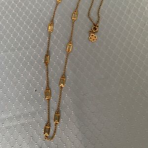 Ann Taylor Glass Gold Long Necklace